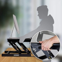 Duronic Dm05D18 Sit-Stand Desk Workstation, Desk Convertor, Manually Height Adjustable 15-42Cm, 55X53Cm Platform - Black - thumbnail 5