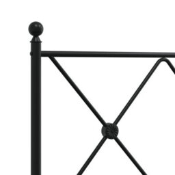 Berkfield Metal Bed Frame Without Mattress With Footboard Black 140X190Cm - thumbnail 7