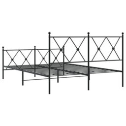 Berkfield Metal Bed Frame Without Mattress With Footboard Black 140X190Cm - thumbnail 6