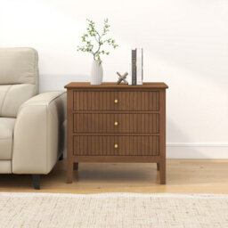 Melody Maison Pair Of Large 3 Drawer Bedside Tables - Hales Dark Wood Range - thumbnail 5