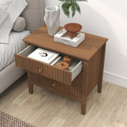Melody Maison Pair Of Large 3 Drawer Bedside Tables - Hales Dark Wood Range - thumbnail 3