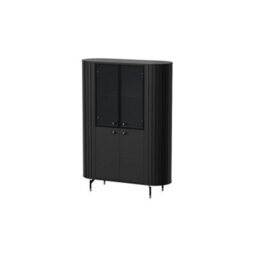 Arte Sophisticated Black Zante 1 Highboard Cabinet 1120mm X 1550mm X 400mm - Elegant Storage Solution - thumbnail 1