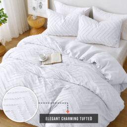Pamposh Tufted King Size Duvet Cover Sets Double Brushed Microfibre With Zipper Closure Ultrasoft Breathable Kingsize Duvet Cover - thumbnail 4