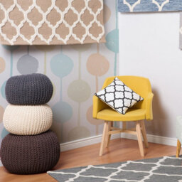 Wyld And Coco Aurora Home Lux Rug Beige Wool And Cotton 80 X 150 Cm Trellis Quatrefoil Hand-Tufted - thumbnail 2