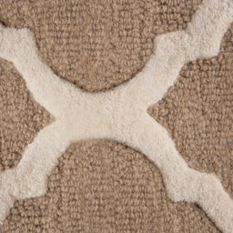 Wyld And Coco Aurora Home Lux Rug Beige Wool And Cotton 80 X 150 Cm Trellis Quatrefoil Hand-Tufted - thumbnail 3