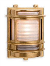 Luminosa Lighting Luminosa Nautic 1 Light Outdoor Wall Light Brass, Frosted Glass Ip64, E27