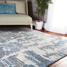 Blue Wool Handmade Abstract ,luxurious Modern Rug Easy To Clean Living Room And Bedroom-236Cm X 297Cm - thumbnail 6