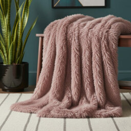 Cuddly Extra Fluffy Throw Ultra Soft Plush Blanket For Sofa Bed Home Decor Light Pink 150X200Cm
