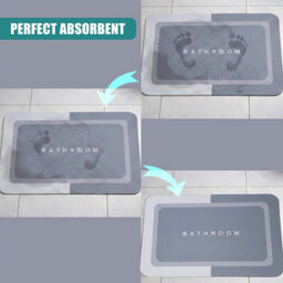 Geezy Non Slip Bathroom Mat Machine Washable Rubber Backed Shower Rug Bathroom Matt - thumbnail 9