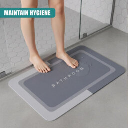 Geezy Non Slip Bathroom Mat Machine Washable Rubber Backed Shower Rug Bathroom Matt - thumbnail 2