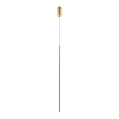 Luminosa Lighting Luminosa Halo Modern Long Slim Pendant Ceiling Light Brass 1100Lm White Shade - image 1