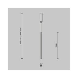 Luminosa Lighting Luminosa Halo Modern Long Slim Pendant Ceiling Light Brass 1100Lm White Shade - thumbnail 2