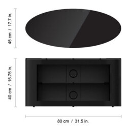 "Avf Affinity Buckingham Plus 80Cm Curved Tv Stand, For Tvs Up To 40"" - Black" - thumbnail 6