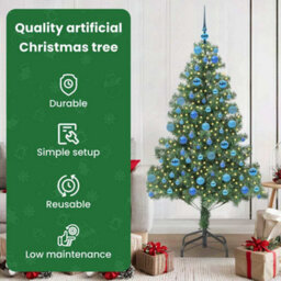 Vidaxl Christmas Tree With 300 Leds With Stand Green 180 Cm Pvc - thumbnail 7