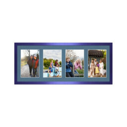 AK Frames 50X20Cm Purple Sleek Multi Photo Frame With Pompadour Mount - Holds 4 Apertures (4X) 6X4 Photos - thumbnail 1