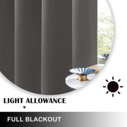 Ameha Dark Grey 230Gsm Plain Thermal Blackout Eyelet Curtain For Bedroom Single Panel Energy Saving 66'' X 84'' Uk Home Decor - thumbnail 6