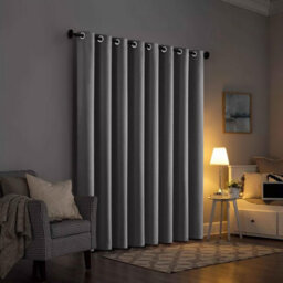 Ameha Dark Grey 230Gsm Plain Thermal Blackout Eyelet Curtain For Bedroom Single Panel Energy Saving 66'' X 84'' Uk Home Decor - thumbnail 4