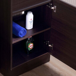 Nes Home 485mm Right Hand Dark Oak Vanity Unit With Black Resin Basin - thumbnail 5