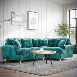 Alfie Emerald Right Hand Corner Sofa For Living Room - Fully Assembled By Roseland Furniture - thumbnail 2
