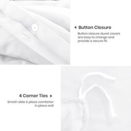 Ameha Plain Dyed Duvet Cover Complete Set With Matching Fitted Sheet & Pillowcase Microfiber White Double - thumbnail 6