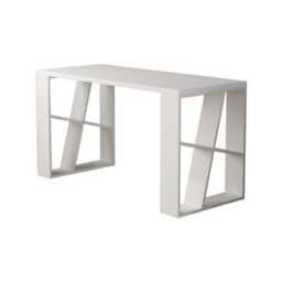 Decortie Honey Modern Desk With Integrated Bookshelf Storage White 137Cm - thumbnail 2