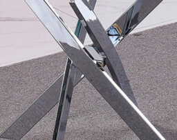 Furnizone UK Nexus 4-Seater 90Cm Round Clear Glass And Chrome Metal Legs Dining Table - thumbnail 5