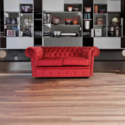 Chesterfield 2 Seater Sofa Avanti Carmine Wine Red Textured Velvet Fabric In Classic Style - thumbnail 3