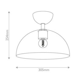 Luminosa Lighting Elstead Alora Mood Jude Bowl Semi Flush Ceiling Light Contemporary Brushed Gold 1X E27 - thumbnail 3