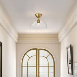 Luminosa Lighting Elstead Alora Mood Jude Bowl Semi Flush Ceiling Light Contemporary Brushed Gold 1X E27 - thumbnail 5