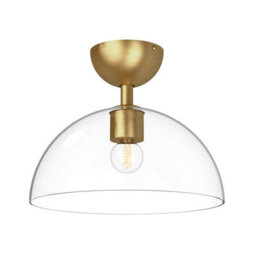 Luminosa Lighting Elstead Alora Mood Jude Bowl Semi Flush Ceiling Light Contemporary Brushed Gold 1X E27 - thumbnail 1