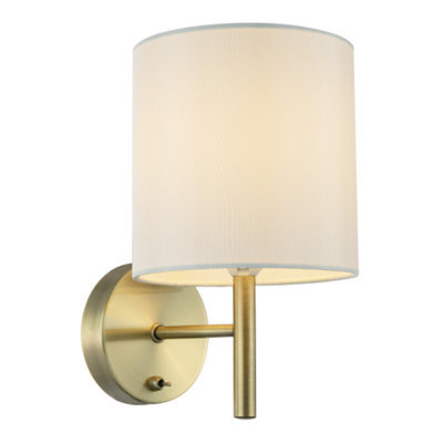 Happy Homewares Contemporary Bedside Wall Lamp In Antique Brass With Toggle Switch And Shade - image 1