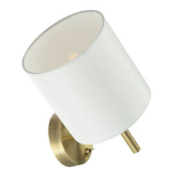 Happy Homewares Contemporary Bedside Wall Lamp In Antique Brass With Toggle Switch And Shade - thumbnail 4