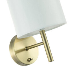 Happy Homewares Contemporary Bedside Wall Lamp In Antique Brass With Toggle Switch And Shade - thumbnail 3