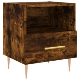 Berkfield Modern Bedside Cabinet Smoked Oak 40X35X47.5 Cm Engineered Wood - thumbnail 1