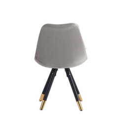 Life Interiors Set Of 4 Dark Grey Sofia Ergonomic Modern Dining Chairs Upholstered In Velvet, Metal Legs With Gold End Tips - thumbnail 5