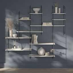 GoodHome Rigga Modular Terrazzo Grey Oak Effect Rectangular Floating Shelf (L)118Cm X (D)19Cm - thumbnail 6