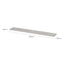GoodHome Rigga Modular Terrazzo Grey Oak Effect Rectangular Floating Shelf (L)118Cm X (D)19Cm - thumbnail 3