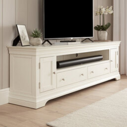 The Furniture Market Wilmslow White Painted Xxl Widescreen Tv Unit Stand Up To 100 Tv Size - thumbnail 3