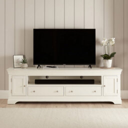 The Furniture Market Wilmslow White Painted Xxl Widescreen Tv Unit Stand Up To 100 Tv Size