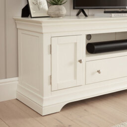 The Furniture Market Wilmslow White Painted Xxl Widescreen Tv Unit Stand Up To 100 Tv Size - thumbnail 4