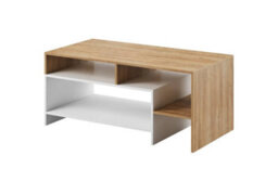 Arte Alva Contemporary Coffee Table 2 Shelves Oak Grandson Effect & White (H)530mm (W)1200mm (D)600mm - thumbnail 1