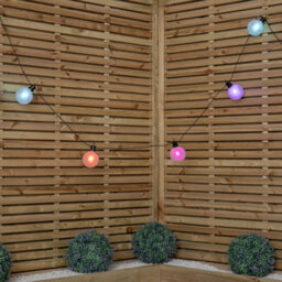 Samuel Alexander 4.5M Set Of 10 Frosted Ball Style Cap String Lights With Filament In Rainbow - thumbnail 5