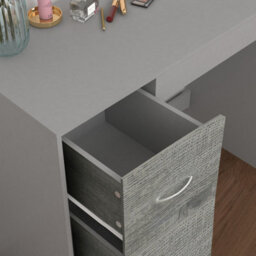 Urbn-Living Urbnliving Height 79.5 Cm 3 Drawer Wooden Bedroom Dressing Computer Work Table Desk Grey Carcass And Ash Grey Drawers Jewellery - thumbnail 4