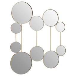 Orsina Multi Circular Wall Mirror, Wall Mirror With Gold Finish Frame, Wall Mirror For Living Room And Hallway - thumbnail 3