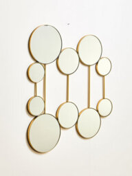 Orsina Multi Circular Wall Mirror, Wall Mirror With Gold Finish Frame, Wall Mirror For Living Room And Hallway - thumbnail 4
