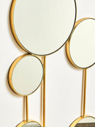 Orsina Multi Circular Wall Mirror, Wall Mirror With Gold Finish Frame, Wall Mirror For Living Room And Hallway - thumbnail 5