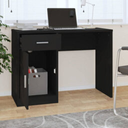 Berkfield Desk With Drawer&cabinet Black 100X40X73 Cm Engineered Wood - thumbnail 3