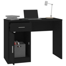 Berkfield Desk With Drawer&cabinet Black 100X40X73 Cm Engineered Wood - thumbnail 4