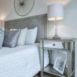 Artloge 2 Tier Luxury Silver Mirrored Side Table Nightstand With Drawer Sofa Side Bedside - thumbnail 8