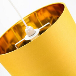 Happy Homewares Contemporary Ochre Cotton 12 Table/pendant Lamp Shade With Shiny Gold Inner - thumbnail 3
